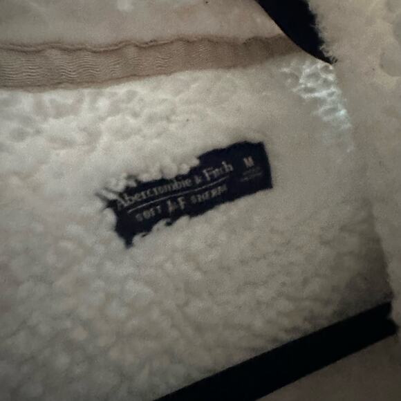 Abercrombie & Fitch Full Zip Sherpa Jacket White Size Medium - Picture 2 of 8